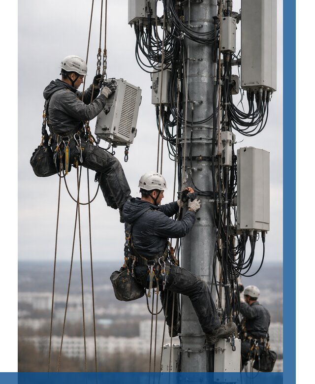 Монтаж оборудования связи на мачте в Ялуторовске от 7747 р. | ВЫСОТНИК-Лтр