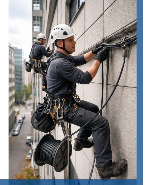 Прокладка кабеля по фасаду в Ялуторовске от 362 р. | ВЫСОТНИК-Лтр