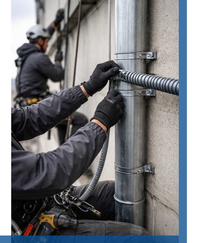 Монтаж гофры для кабеля в Ялуторовске от 310 р. | ВЫСОТНИК-Лтр