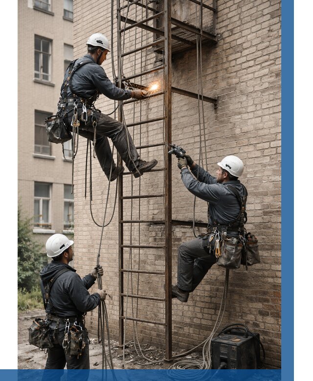 Ремонт пожарной лестницы в Ялуторовске от 7747 р. | ВЫСОТНИК-Лтр