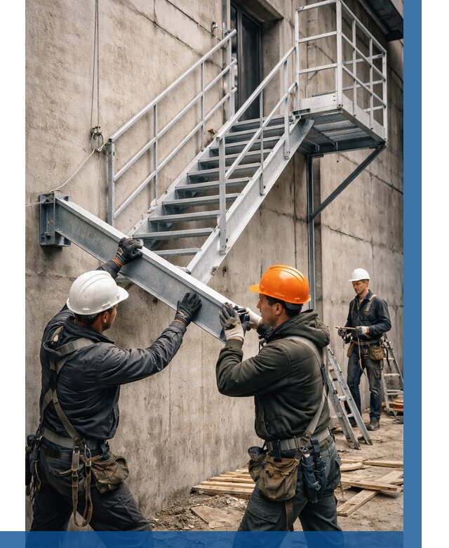 Монтаж металлических лестниц в Ялуторовске от 15494 р. | ВЫСОТНИК-Лтр