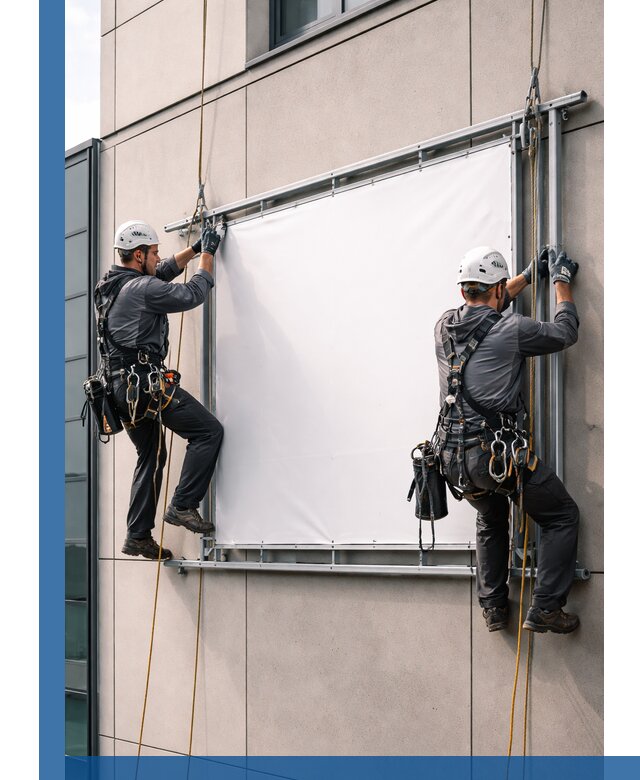 Монтаж наружной рекламной вывески в Ялуторовске под ключ