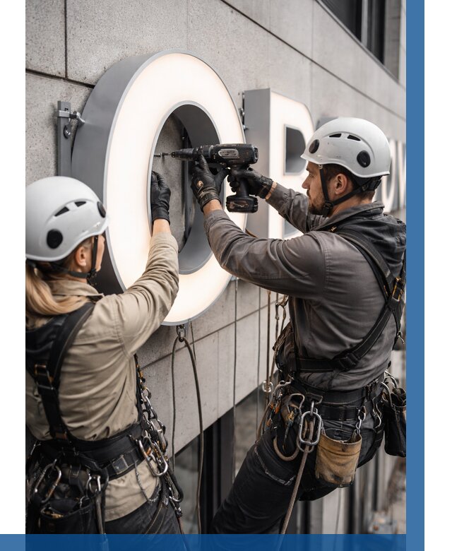 Монтаж световых букв в Ялуторовске от 3099 р. под ключ ВЫСОТНИК-Лтр