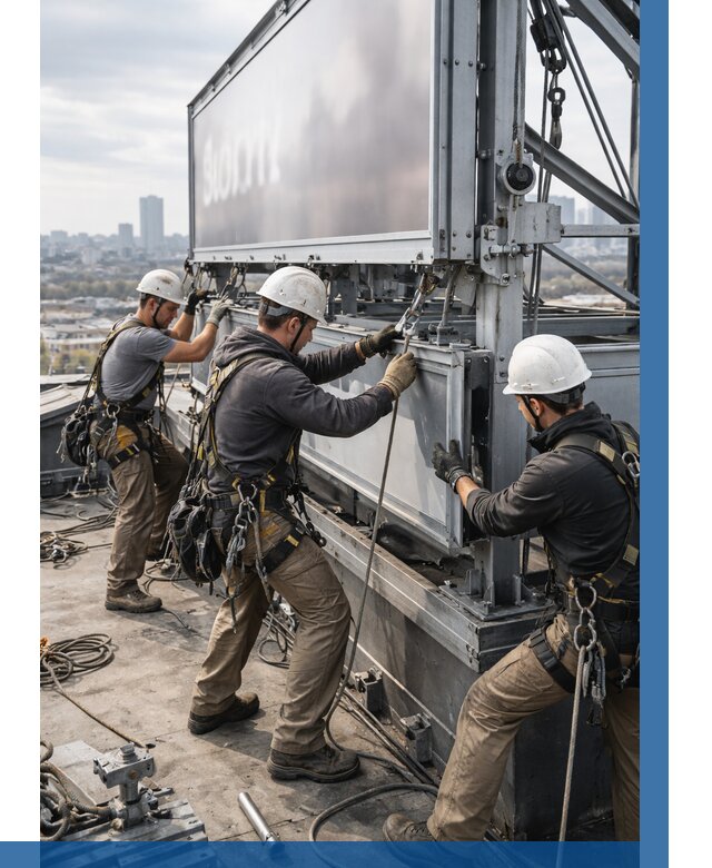 Монтаж крышной рекламной конструкции в Ялуторовске от 61974 р.|ВЫСОТНИК-Лтр