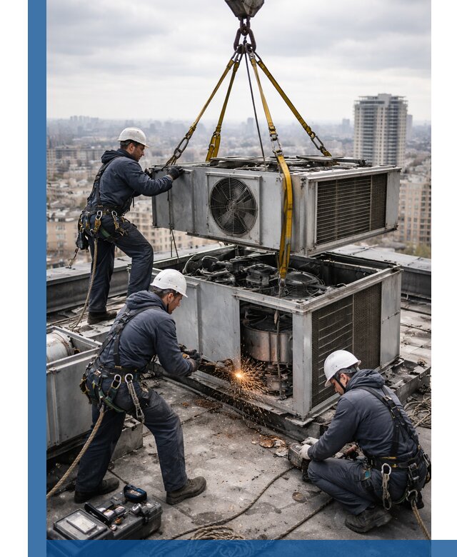 Демонтаж крышной установки в Ялуторовске любой сложности