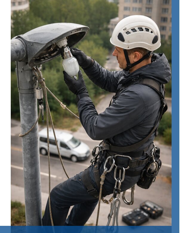 Замена ламп на высоте в Ялуторовске от 2582 р. | ВЫСОТНИК-Лтр