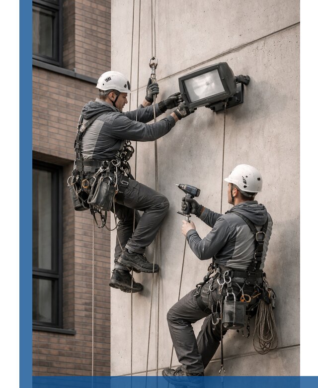 Профессиональный монтаж фасадных прожекторов в Ялуторовске под ключ