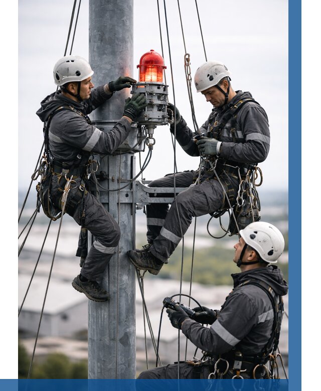 Монтаж заградительных огней в Ялуторовске от 8780 р. | ВЫСОТНИК-Лтр