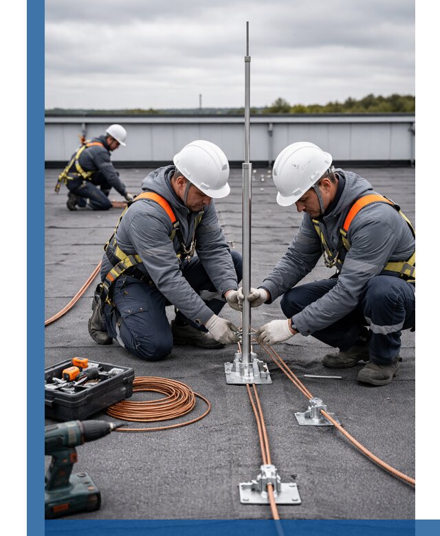 Монтаж молниезащиты на кровле в Ялуторовске под ключ с гарантией