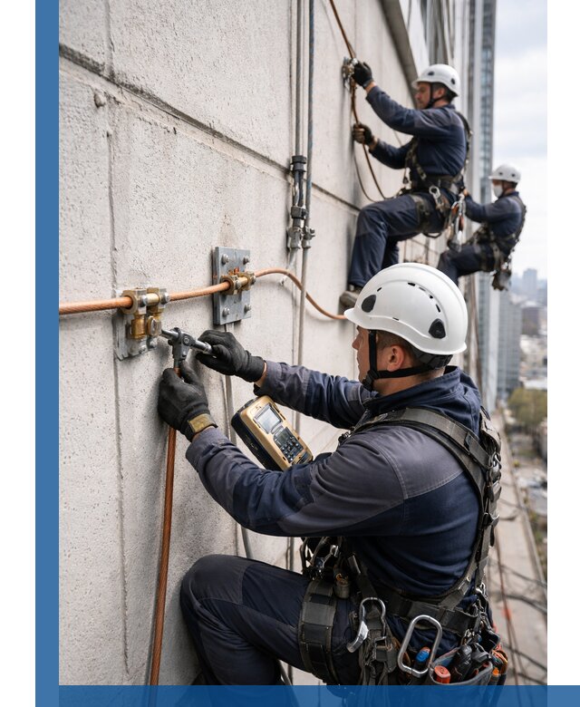 Монтаж системы заземления здания и молниезащиты в Ялуторовске