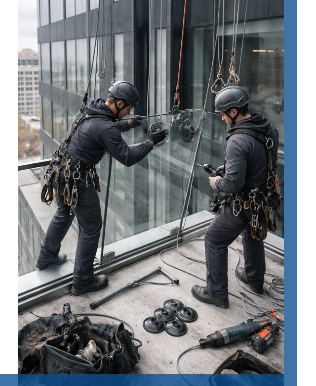 Монтаж стеклянных ограждений в Ялуторовске от 2582 р. | ВЫСОТНИК-Лтр