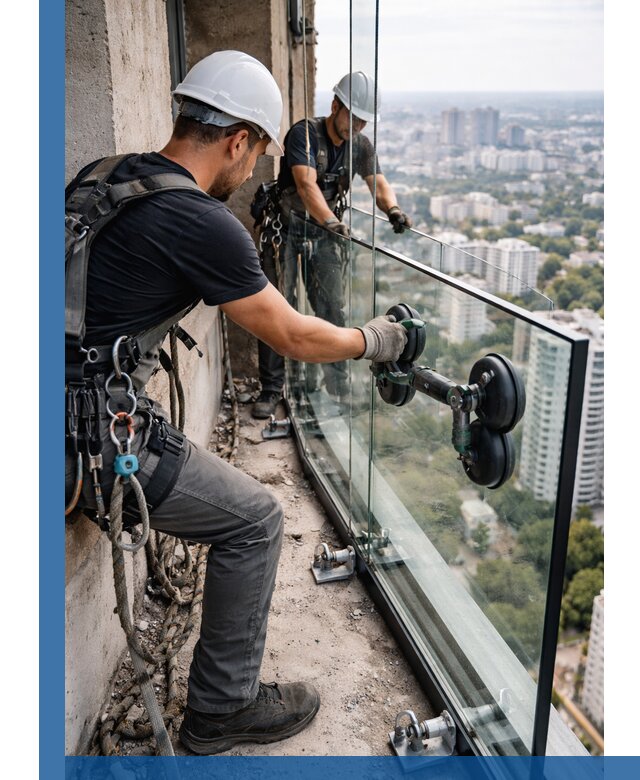 Монтаж стеклянных ограждений под ключ с гарантией в Ялуторовске