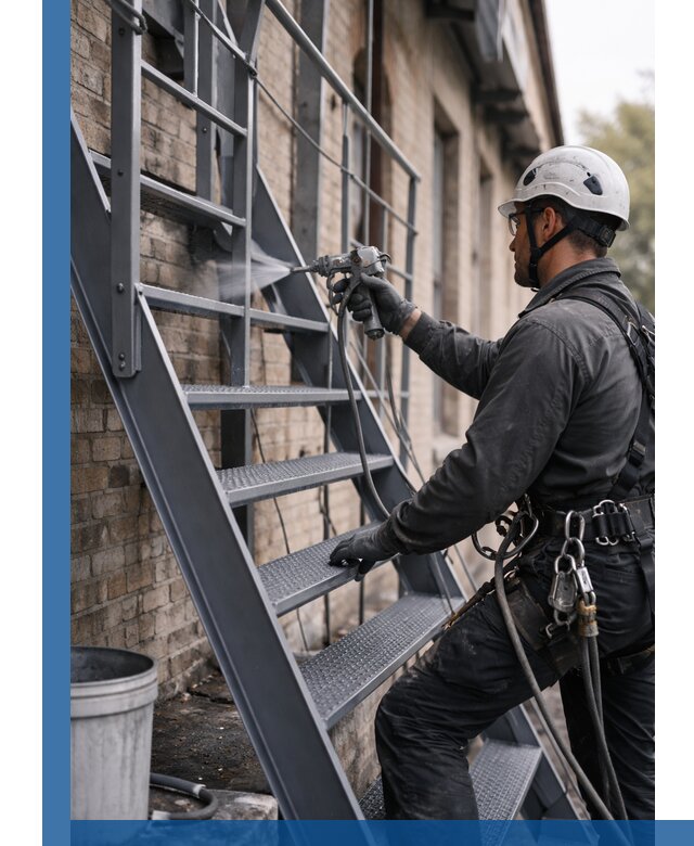 Покраска и антикоррозионная защита пожарных лестниц в Ялуторовске