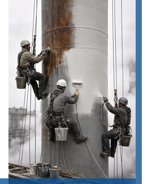 Покраска дымовых труб в Ялуторовске от 8780 р. | ВЫСОТНИК-Лтр