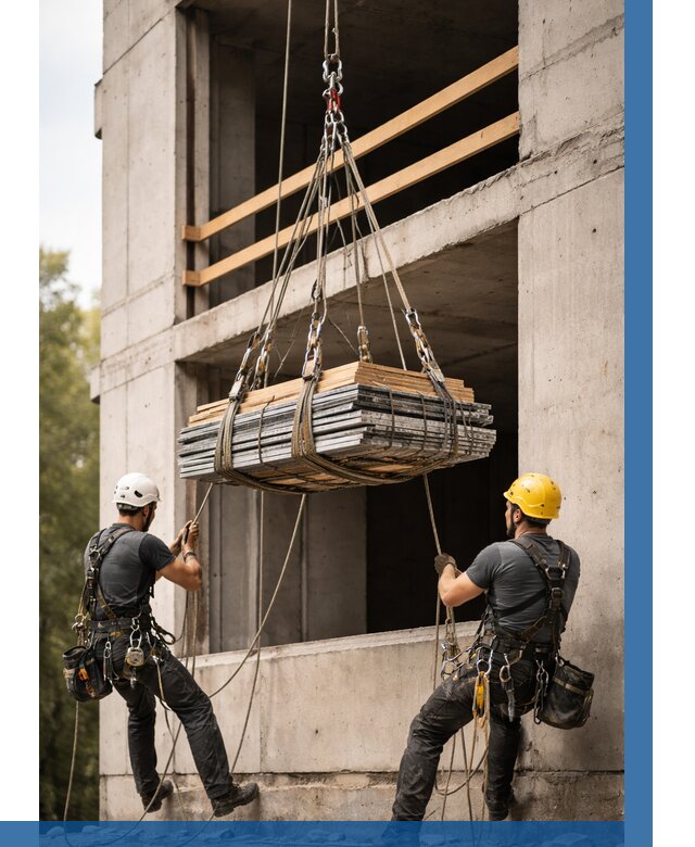 Подъем материала на этаж веревками в Ялуторовске от 1549 р. | ВЫСОТНИК-Лтр