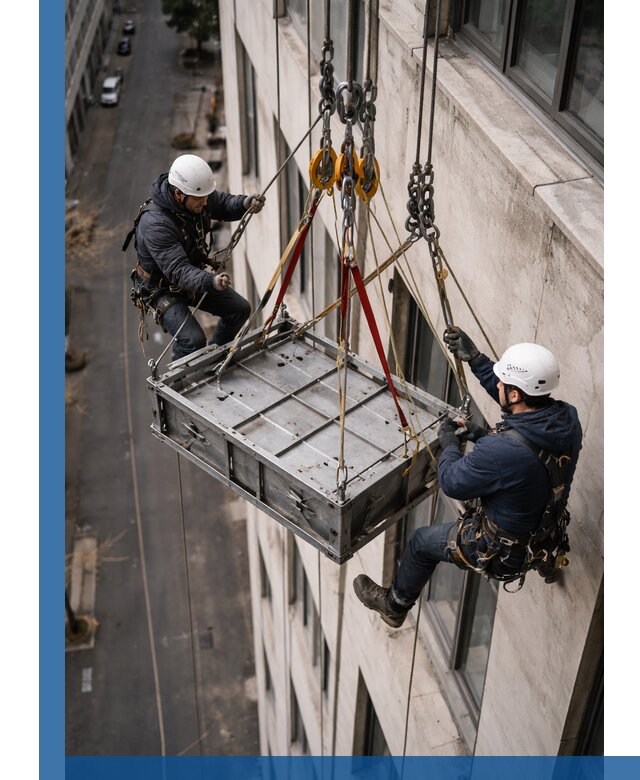 Спуск и подъем грузов по фасаду в Ялуторовске для зданий