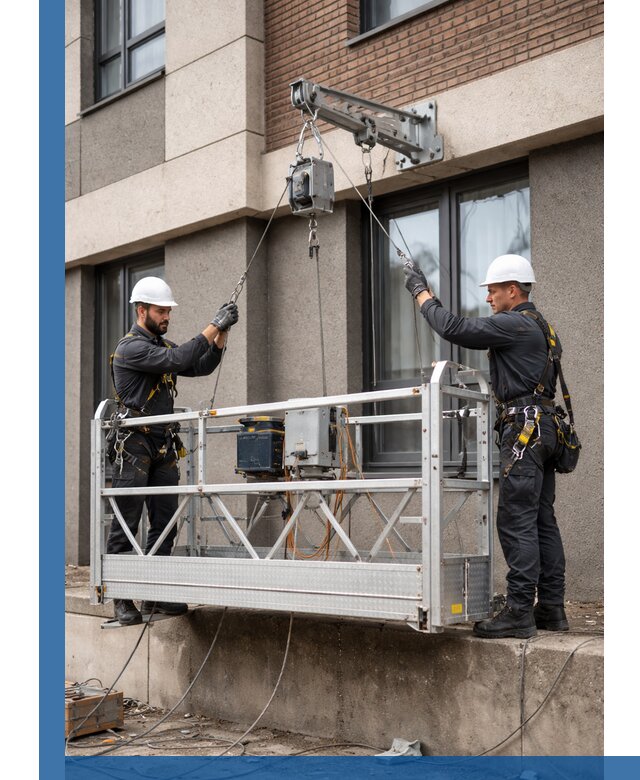 Монтаж и подъем фасадной люльки в Ялуторовске с гарантией безопасности