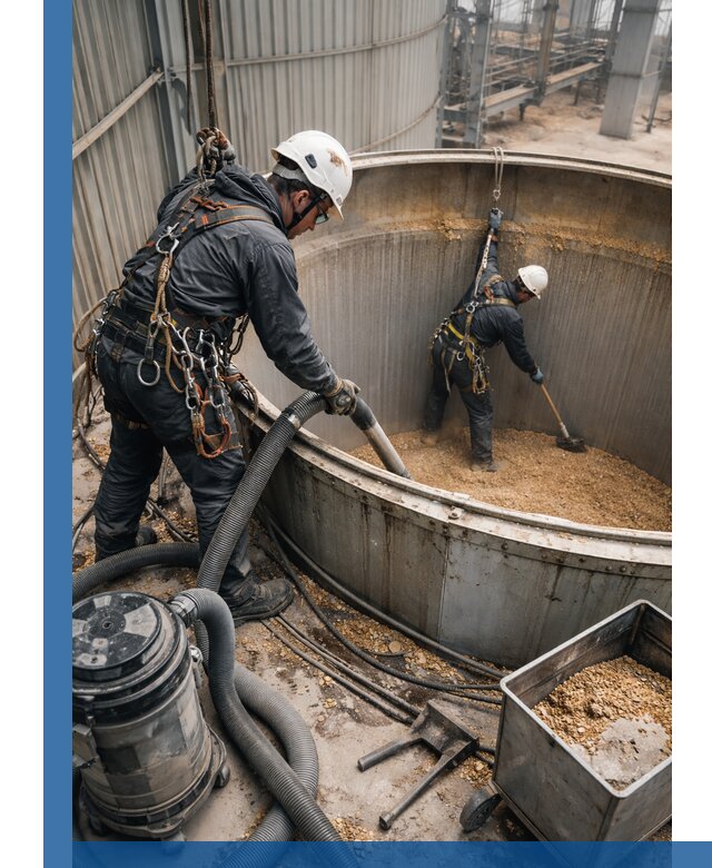 Профессиональная чистка зерновых бункеров в Ялуторовске с выездом