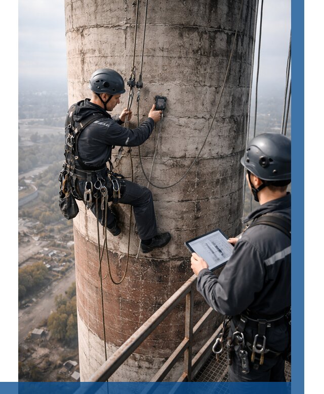 Обследование дымовой трубы в Ялуторовске от 8263 р. | ВЫСОТНИК-Лтр