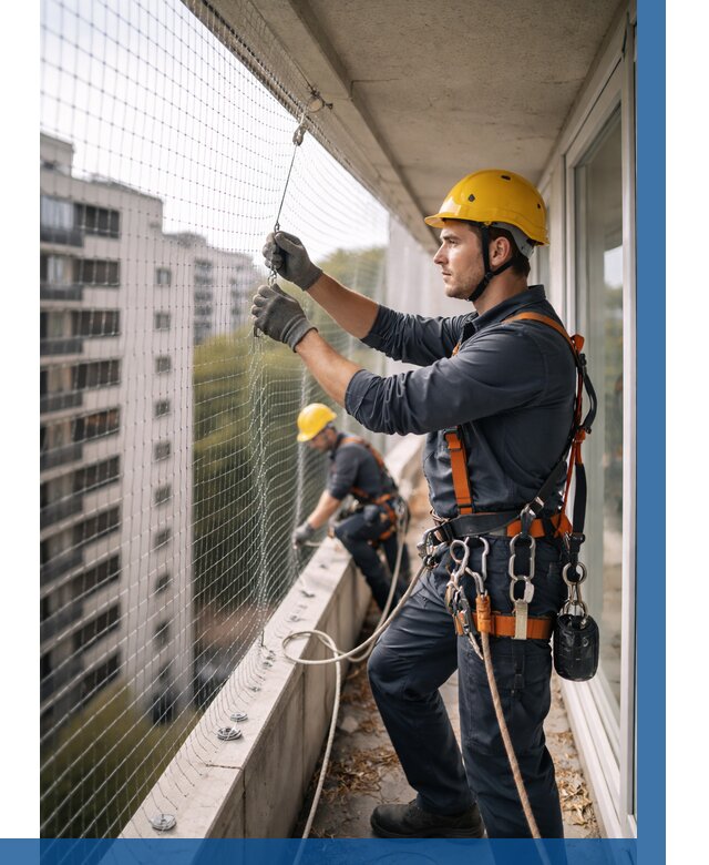 Монтаж сетки от птиц в Ялуторовске от 4648 р. | ВЫСОТНИК-Лтр